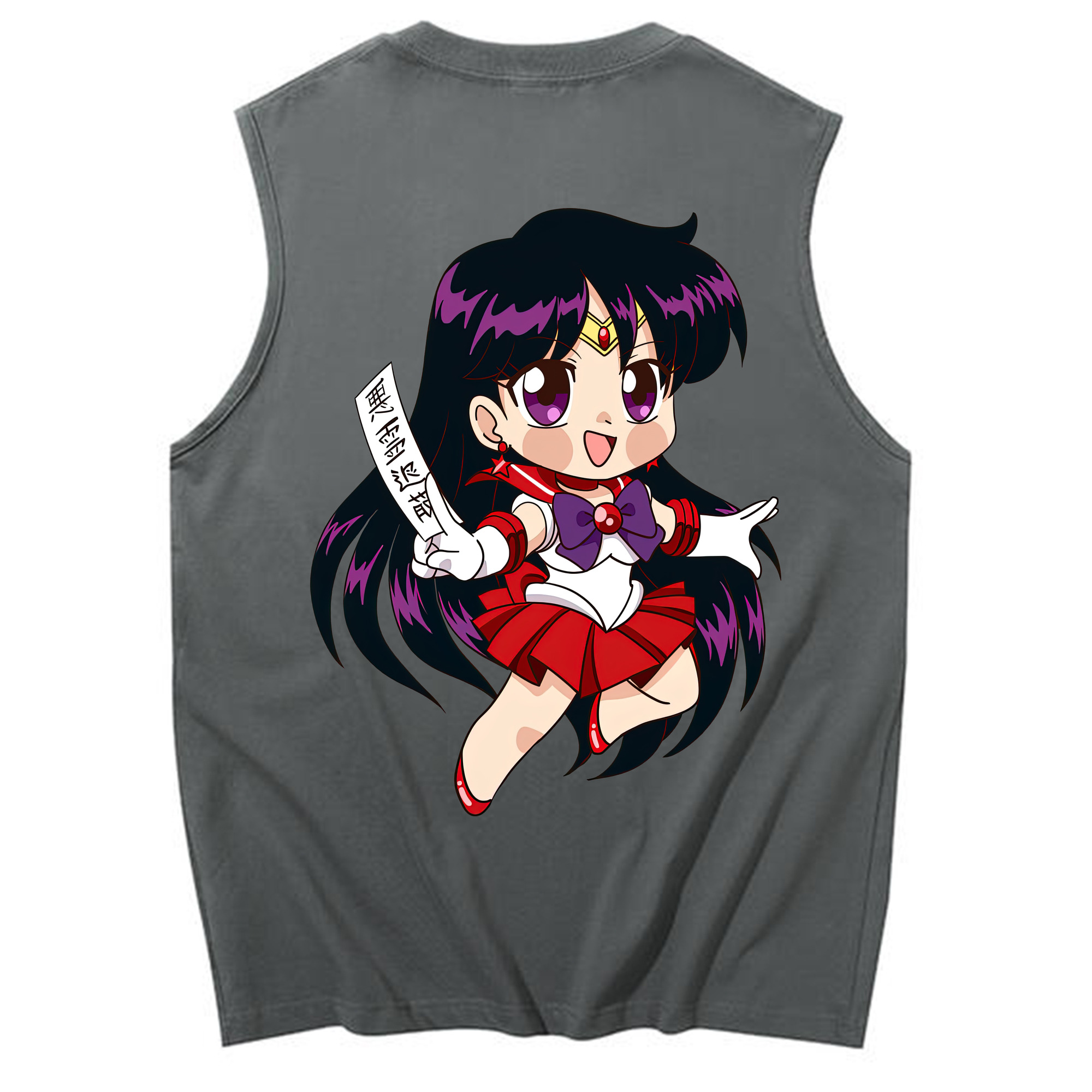 （画像用） 美少女戦士セーラームーン 火野レイ ひの レイ Sailor Moon Hino Rei （セーラーマーズ,Sailor Mars） コットン100％タンクトップ（背面プリント）